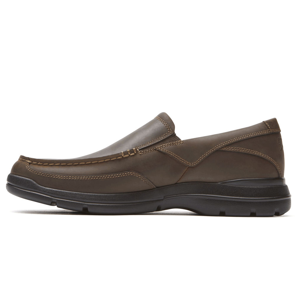 Rockport Slip-Ons Herre Mørke Brune - Junction Point - HSLC39401